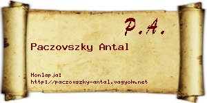 Paczovszky Antal névjegykártya